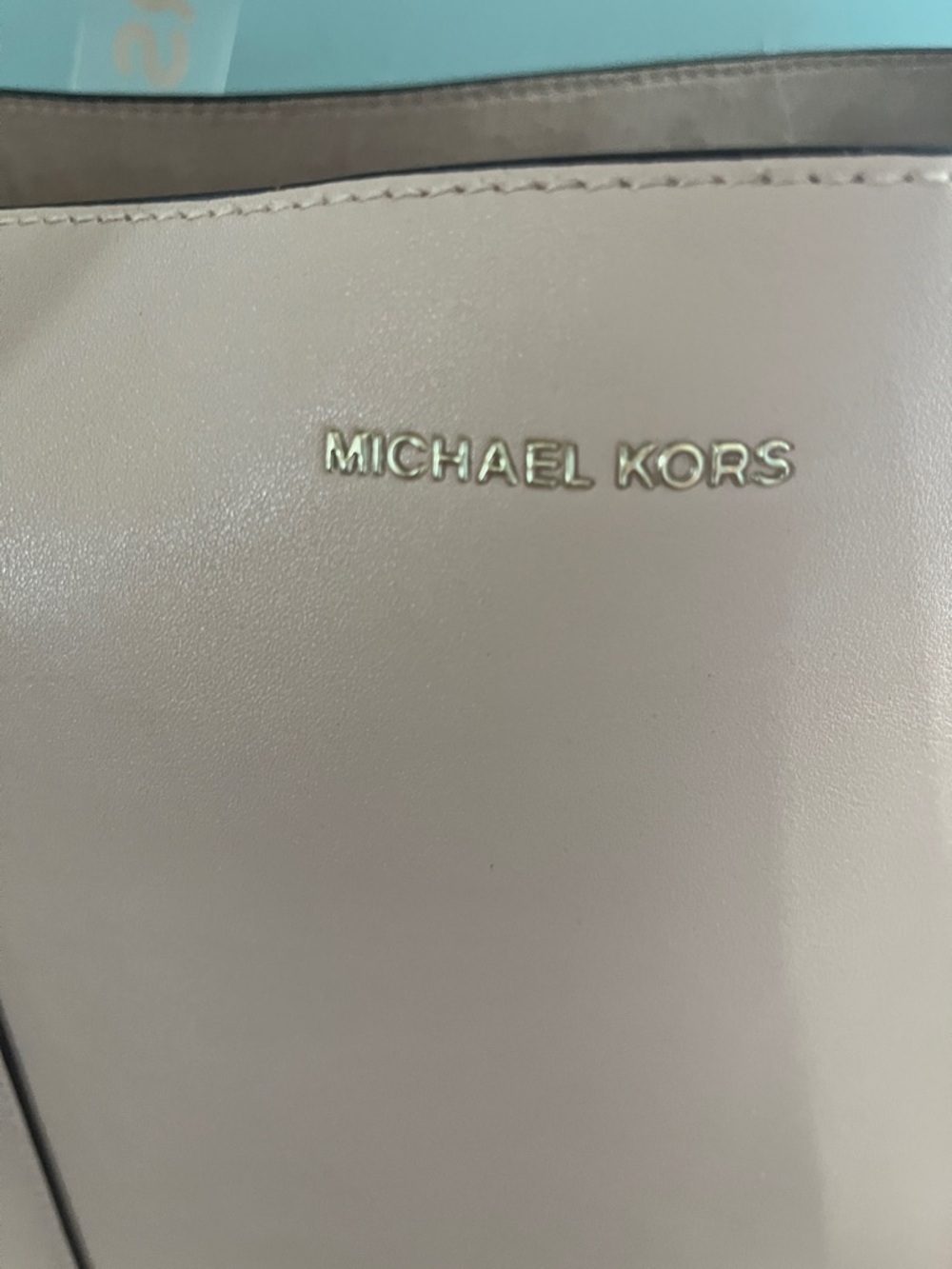 Michael Kors Pale Pink Tote with Logo Ribbon Handles - Picture 6 of 7
